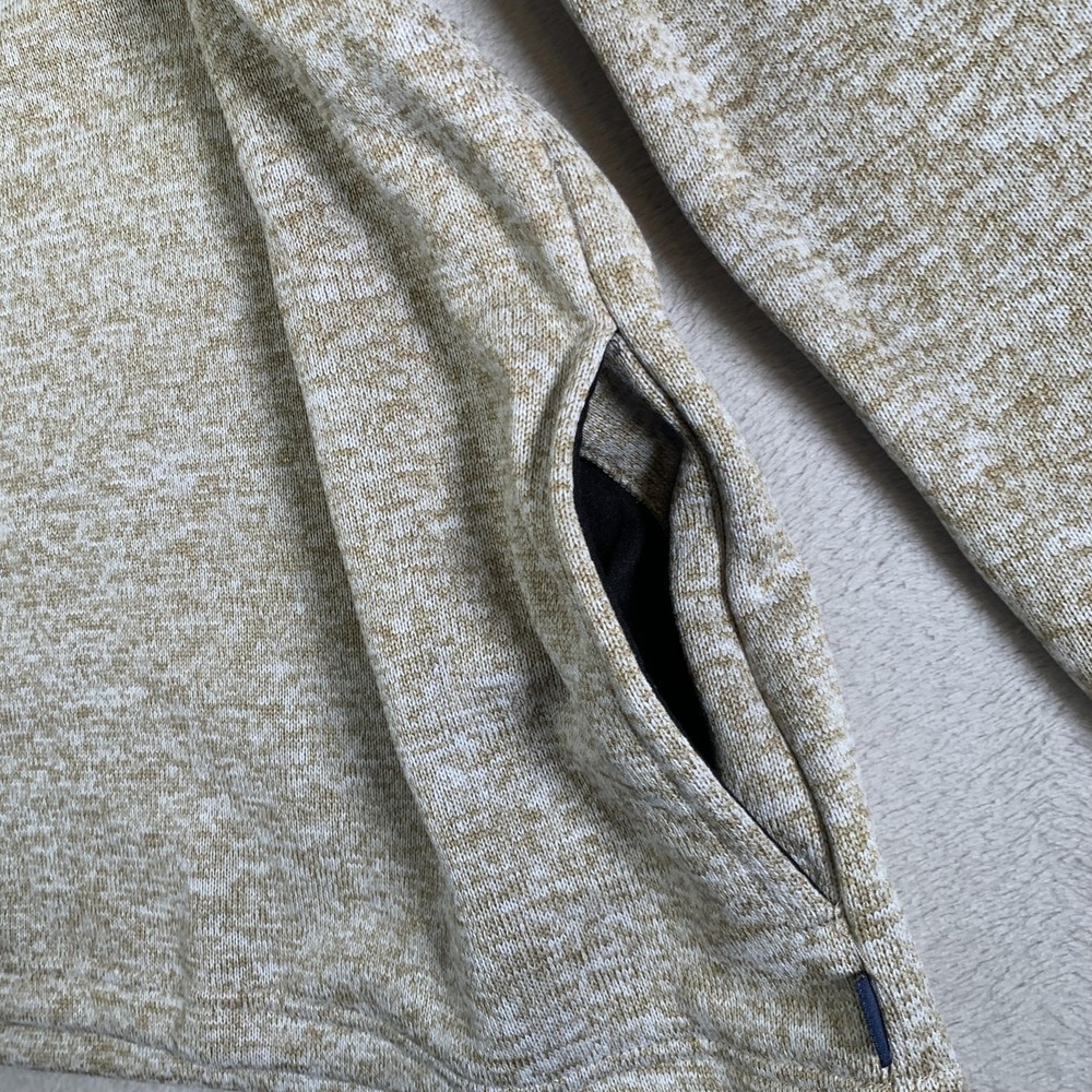 Chaps Sweater Mens Medium Beige Heather Quarter Zip Fleece Pullover Top Knit NEW - Picture 7 of 12